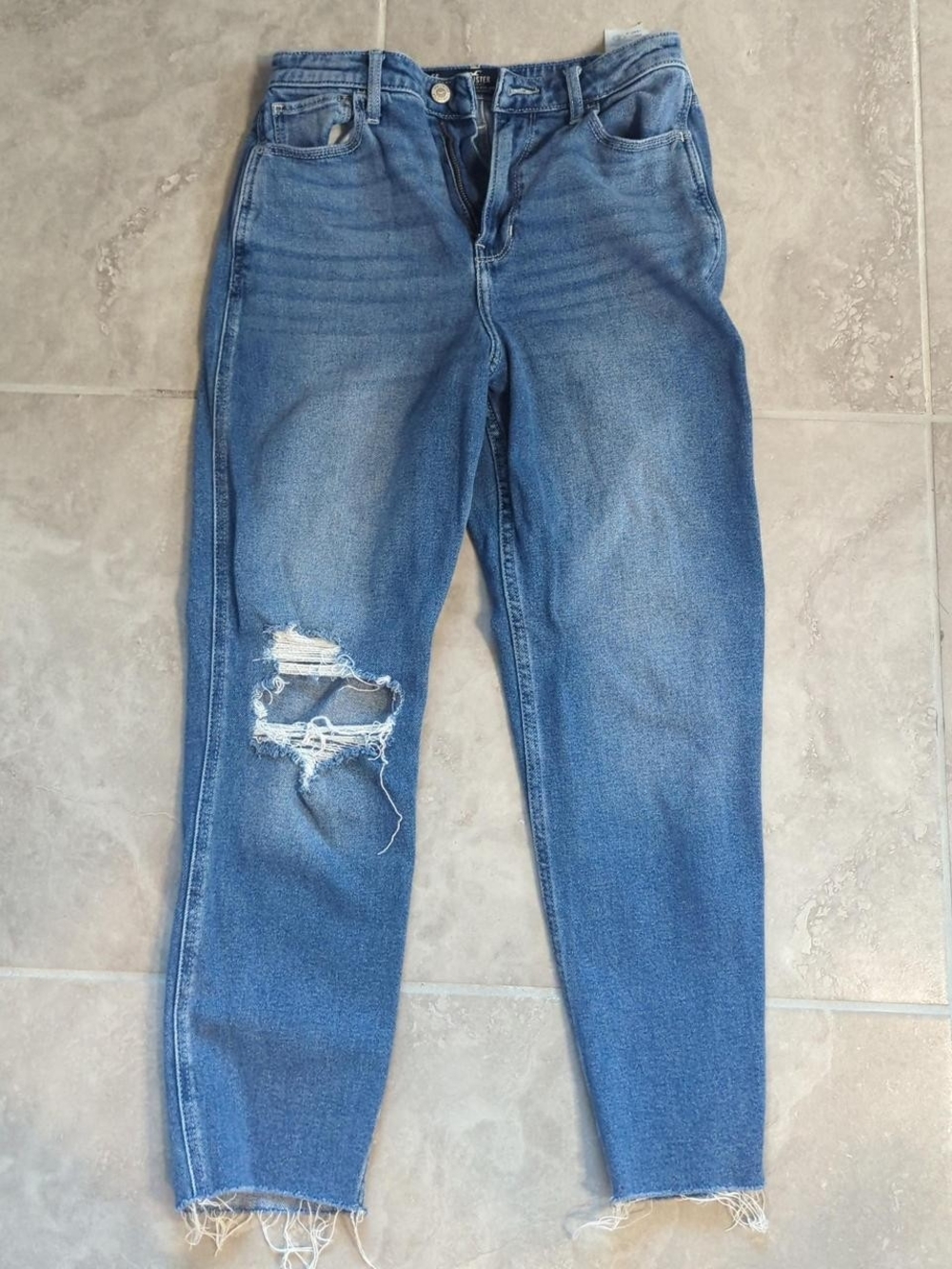 Hollister Distressed Ultra High Rise Mom Jeans